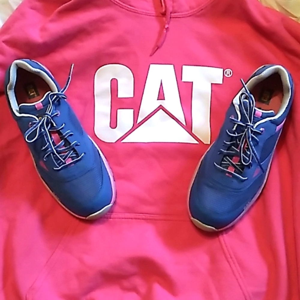 💙🩷NIB Women's CATERPILLAR blue and pink shoes with composite toe size 8.5💙🩷